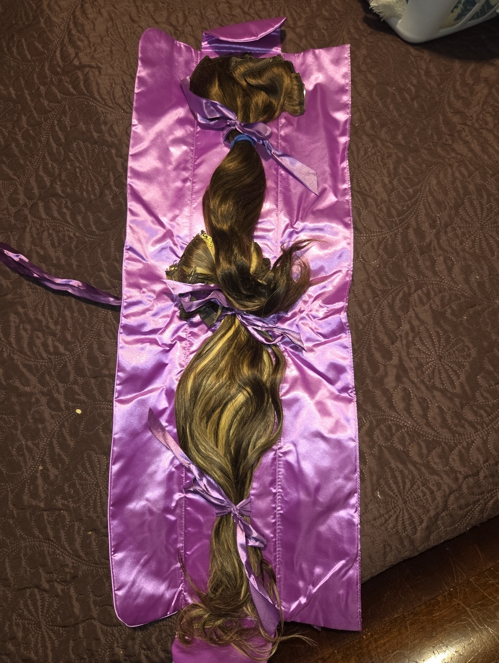 Premium Clip-In Hair Extensions - Dark Brown And Brown With Blonde Highlights